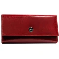 Duży, skórzany portfel damski w czerwonym kolorze  - Peterson