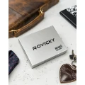 Skórzany, czarny portfel męski z zapięciem RFID - Rovicky