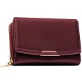 Śliwkowy portfel damski ze skóry ekologicznej RFID - Rovicky