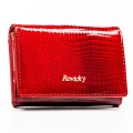 Średni, czerwony portfel damski ze skóry naturalnej  - Rovicky
