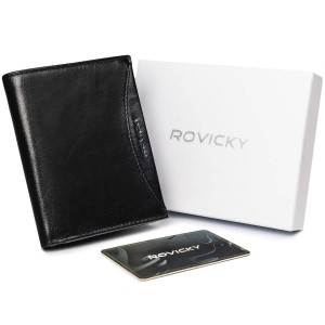 Portfel męski z naturalnej skóry licowej — Rovicky