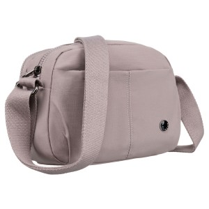 Dwukomorowa torebka damska we wrzosowym kolorze  - Peterson