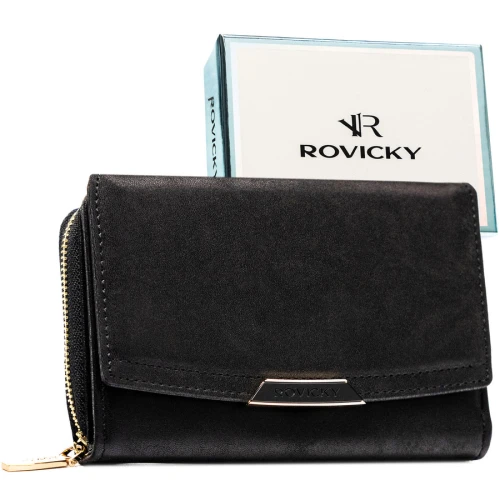 Średni portfel damski ze skóry ekologicznej - Rovicky