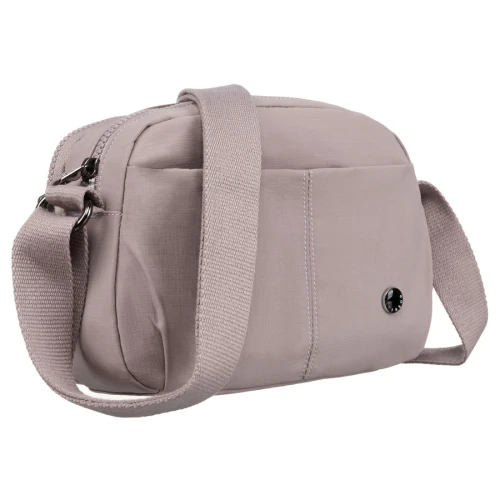 Dwukomorowa torebka damska we wrzosowym kolorze  - Peterson