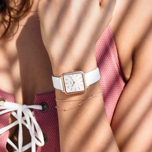 Zegarek CLUSE La Tetragone Rose Gold White/White CL60006