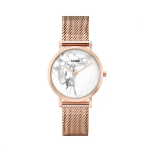 Zegarek damski CLUSE La Roche Petite Mesh Rose Gold/White Marble CL40107