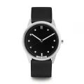 Zegarek HYPERGRAND 01NATO Silver Black CLASSIC BLACK LEATHER CW01SBBLK