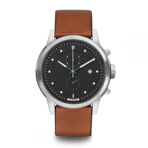 Zegarek HYPERGRAND MAVERICK Chrono Silver Black CLASSIC HONEY LEATHER CWC4SBHNY