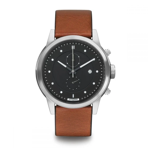 Zegarek HYPERGRAND MAVERICK Chrono Silver Black CLASSIC HONEY LEATHER CWC4SBHNY
