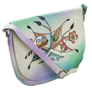 Torebka folk ręcznie malowana skóra handmade