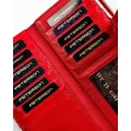 Czerwony portfel damski z systemem RFID - Peterson