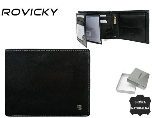 Skórzany portfel męski z systemem RFID - Rovicky