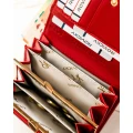 Portfel damski z lakierowanej skóry naturalnej w czerwonym kolorze  - Rovicky