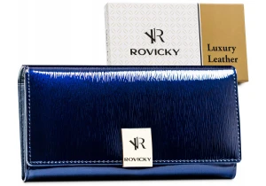 Portfel damski z lakierowanej skóry naturalnej  - Rovicky