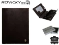 Pionowy, skórzany portfel męski bez zapięcia - Rovicky