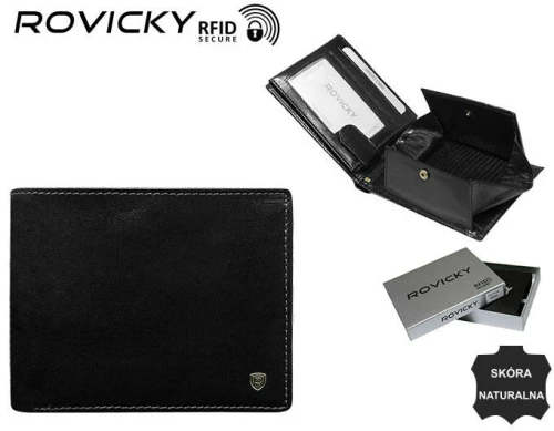 Klasyczny, skórzany portfel męski - Rovicky