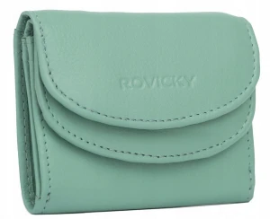 Portfel damski na zatrzask ze skóry naturalnej - Rovicky