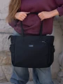 Czarny shopper bag torebka mieszcząca A4 - Peterson